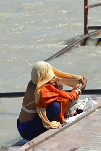 Desi lady bathing